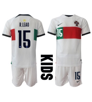 Portugal Rafael Leao #15 Borta Kläder Barn VM 2022 Kortärmad (+ Korta byxor)